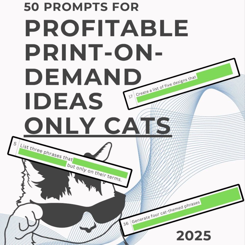 Print-On-Demand Cat Prompts – 50 AI Ideas 2025