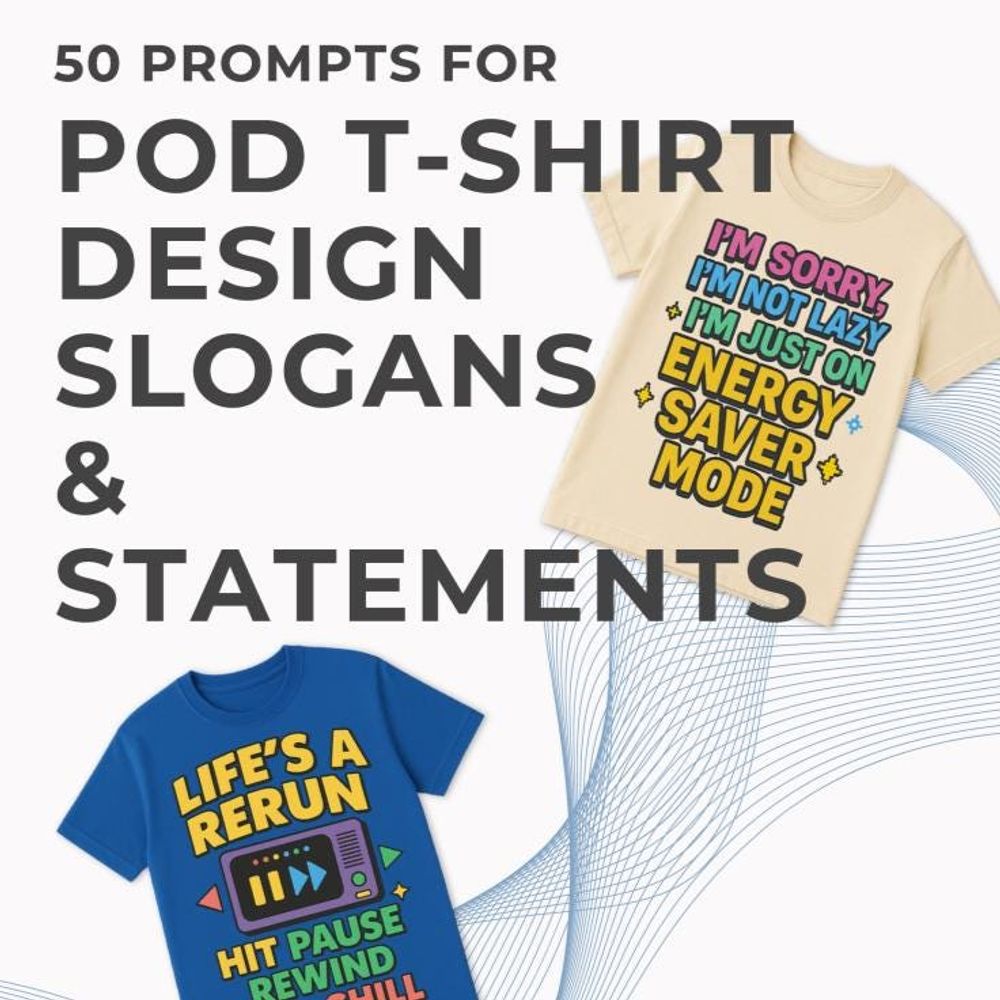 50 ChatGPT Prompts for POD T-Shirt Slogans AI Ideas